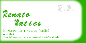 renato matics business card